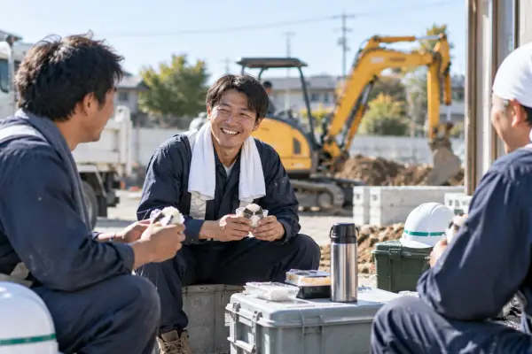 現場作業員の昼休み